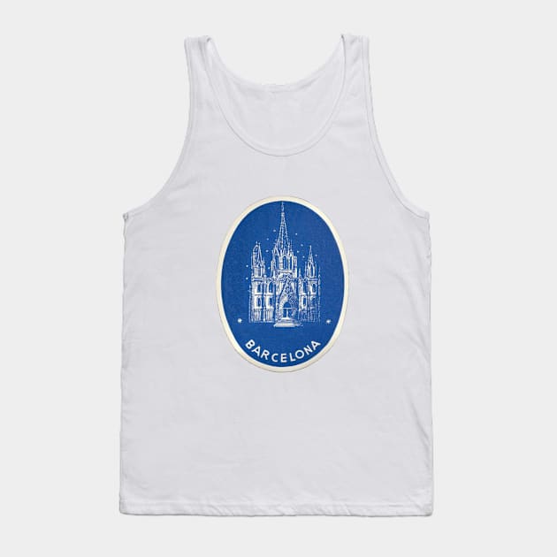 Barcelona Skyline Vintage Spain Tank Top by Tropical Blood